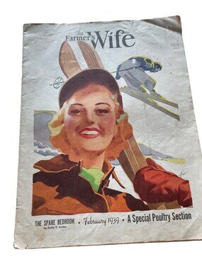 ANTIQUE 1939 The Farmers Wife Magazine Skiing Fashion Ads Historical Woman's